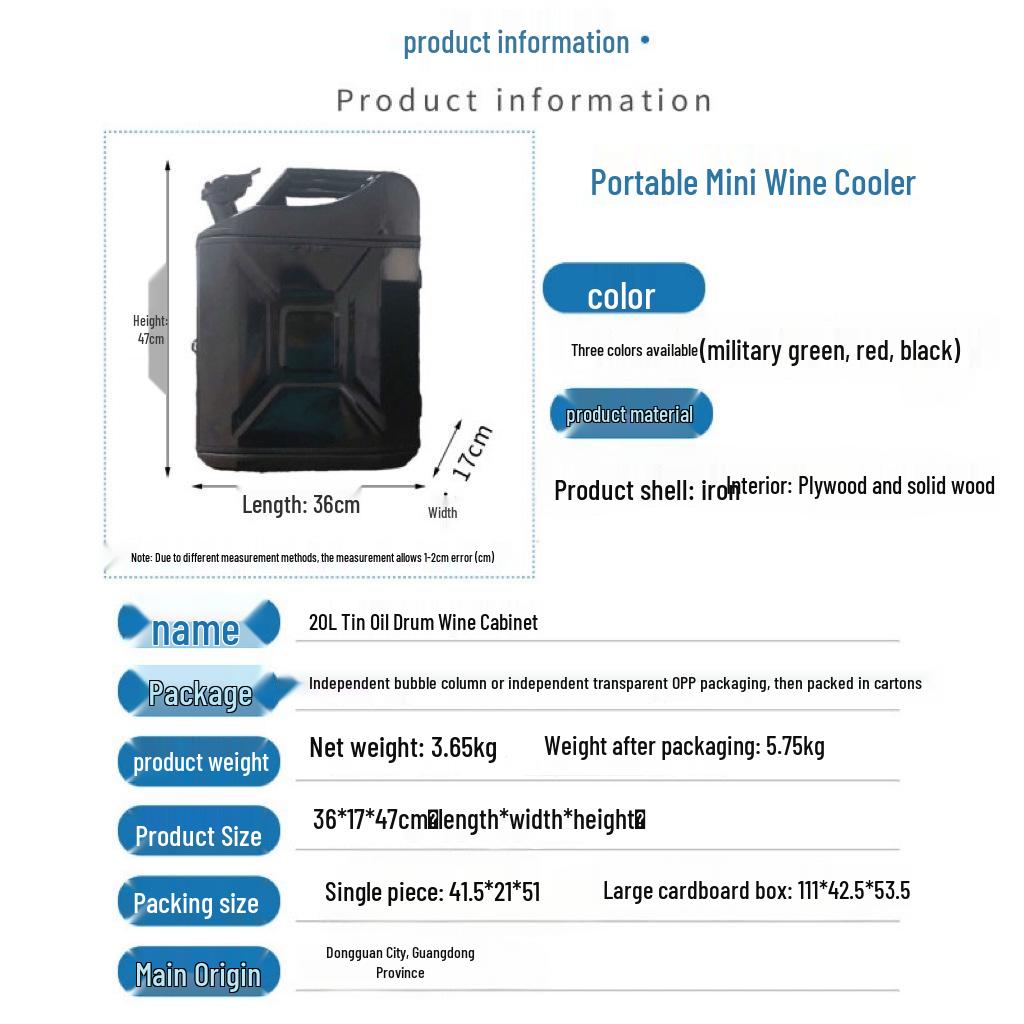 Oil Drum Wine Cabinet: Jerry Can Mini Bar Christmas Gift