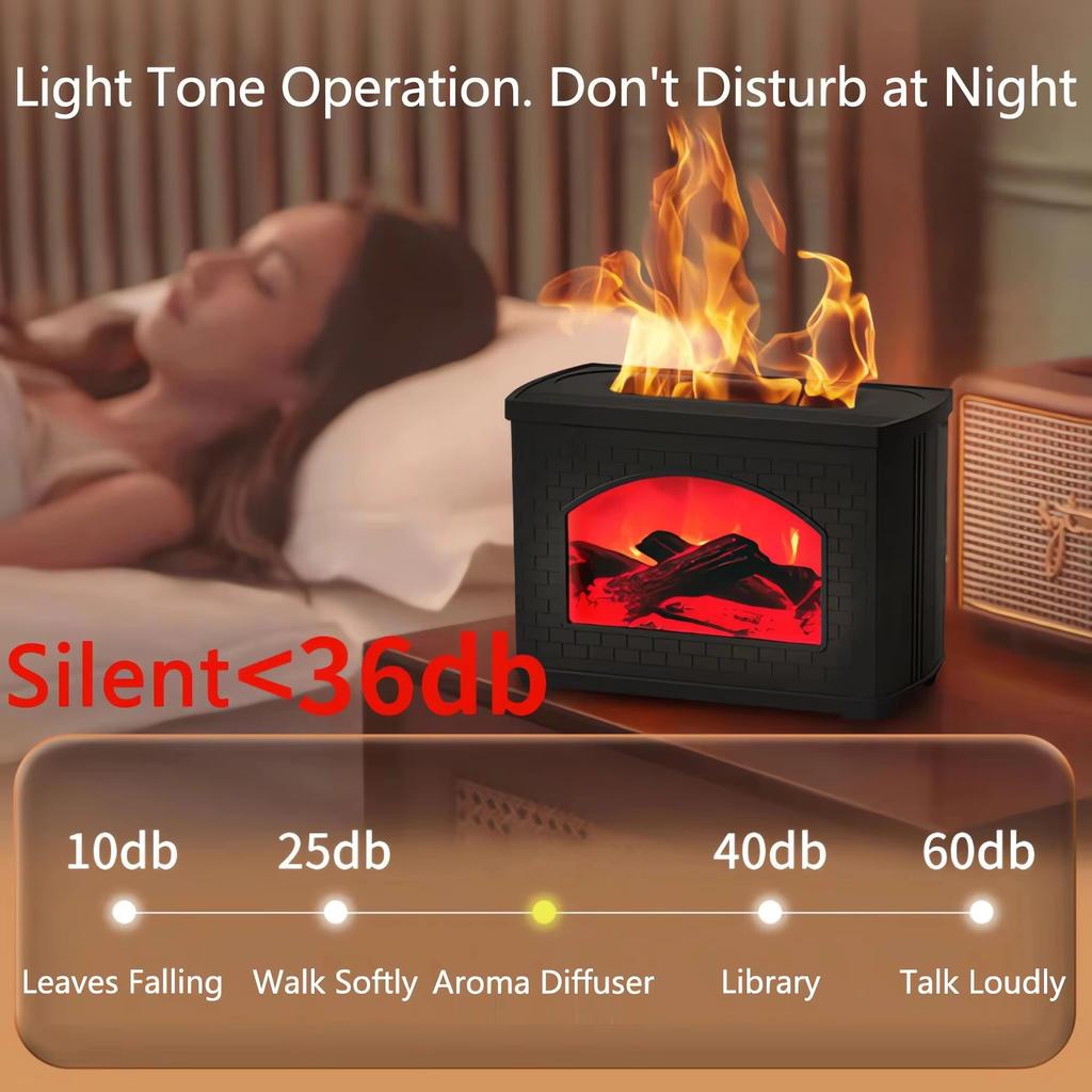 New Simulated Fireplace Air Humidifier Flame Effect Aroma Oil Diffuser Home Aromatherapy Humidifiers Mist Sprayer Air Diffuser