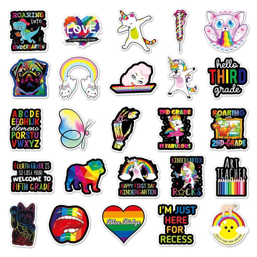 50 Colorful Graffiti Stickers: Trendy, Personalized, Waterproof for Journals, Laptops, Cars, Phones, and Suitcases