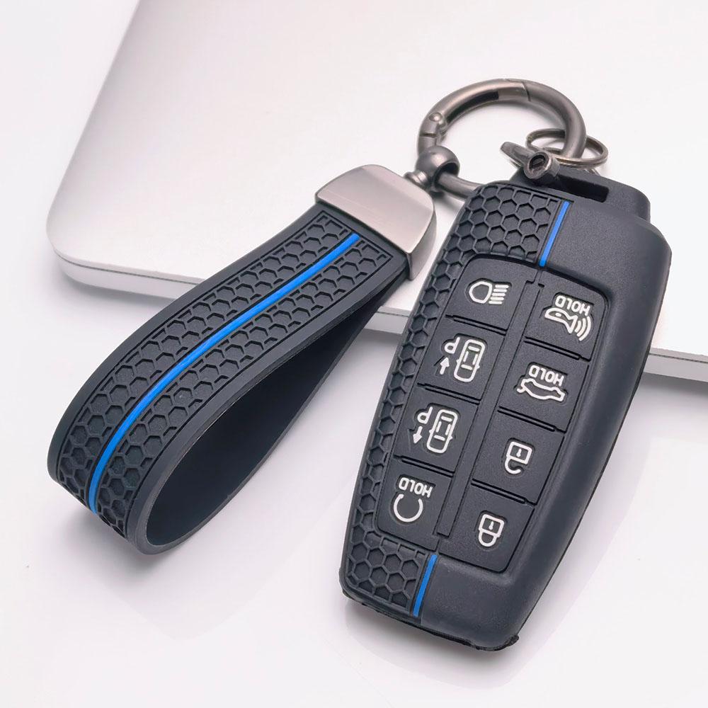 Premium Silikon Bilnyckelhölje För Hyundai i30 K2 K5 För KIA Optima K5 K3 Med Nyckelring Mjuk Silikon Bilinteriör Tillbehör