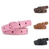 Trendy Pu Leather Women's Belt With Eyelet Holes And Colorful Buckle For Chic Looks