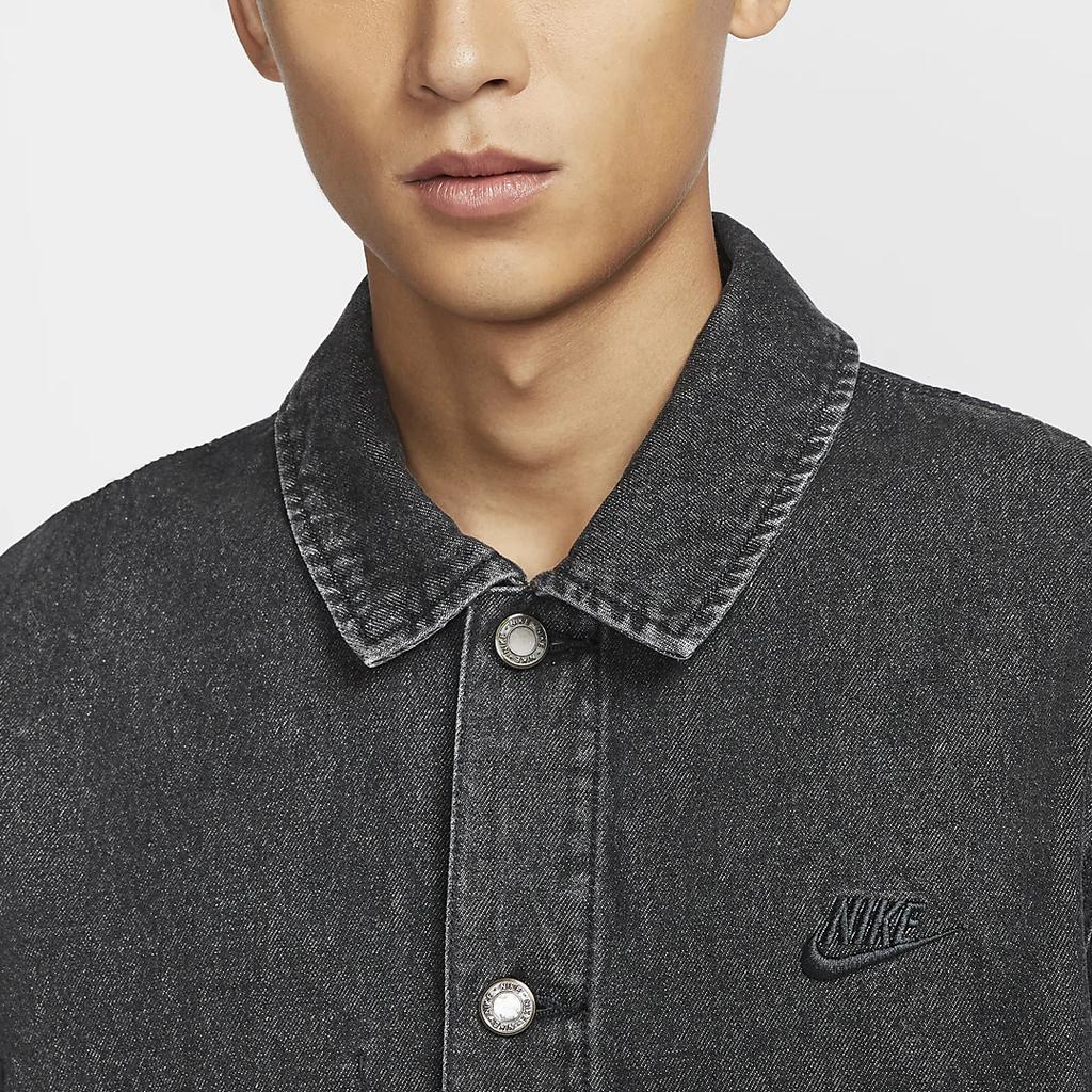 Nike Life Series Comfortable Solid Color Polo Collar Work Long Sleeve Jacket Men Jackets Black HV1814-010