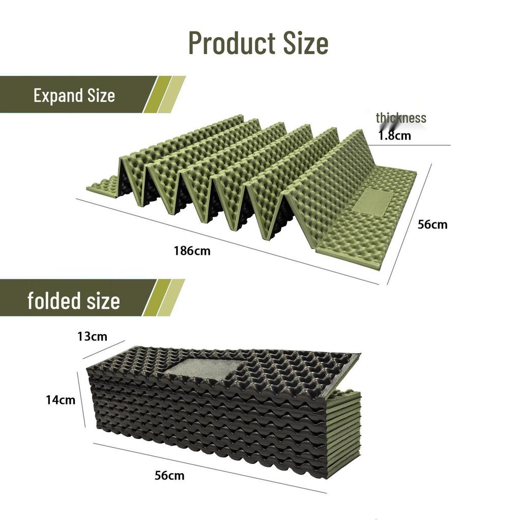 Outdoor Egg Tray Folding Moisture-proof Camping Mat - Thickened Aluminum Film Portable Sleeping Pad