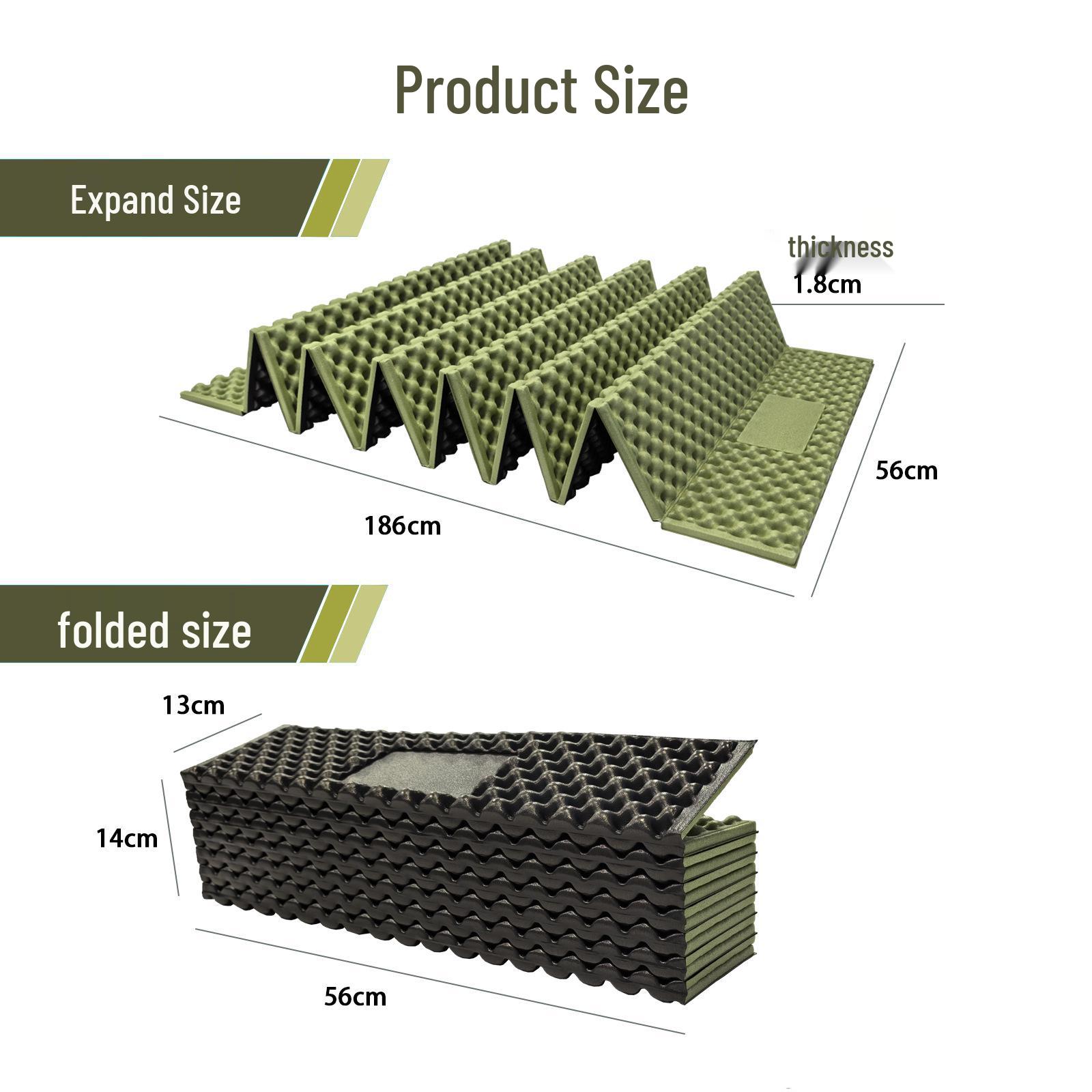 Складной влагозащитный туристический коврик-подстилка для яиц - Утолщенная алюминиевая пленка, портативный спальный коврик 186x56x1.8 cm