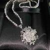 Elegant Women Jewelry Set Rose Necklace Camellia Earrings Floral Ring Openwork Accessories