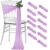 16Pcs Sage Green Wedding Chair Sashes  Chair Bow Designed Decorative Chair Sashes for Wedding Reception Party Hotel Decoration