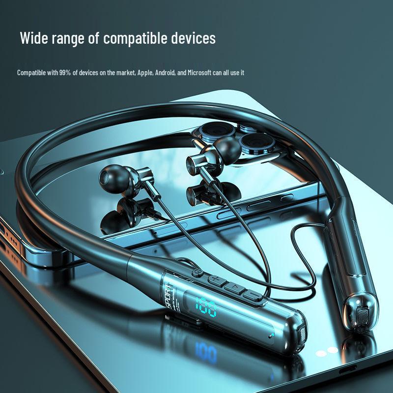 2025 Neckband Bluetooth Earphones - Long Battery, High Sound Quality, Sports Running, Compatible with Apple & Huawei