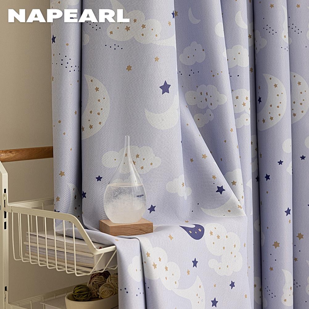 1PC NAPEARL 70-80% Blackout Night Sky Pattern Printed Curtains for Bedroom Living Room Home Decor