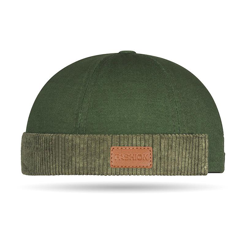 Men's and Women's Harajuku Color-matched Tang Hats, Trendy and Stylish, Sailor's Patchwork Velvet Leather Label Landlord Hats