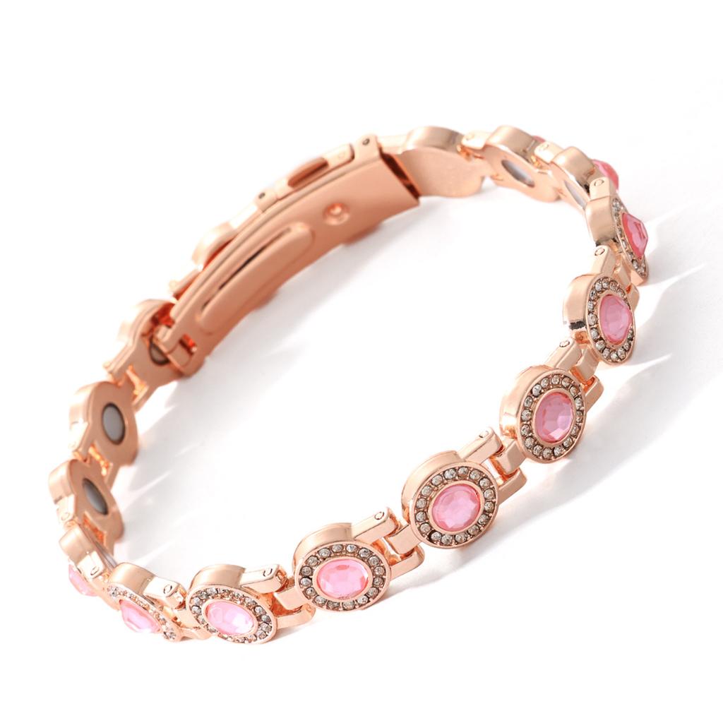 Explosive light luxury round full diamond alloy single row clasp magnet bracelet spot fast delivery