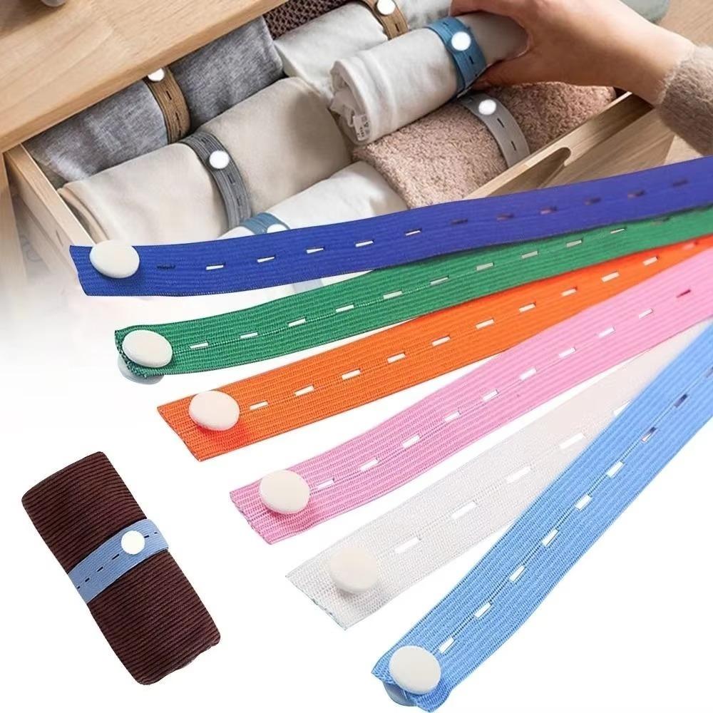 1/2/10/30Pcs Roll-up Elastic Storage Strap Clothes Organizer Band  Closet Organization