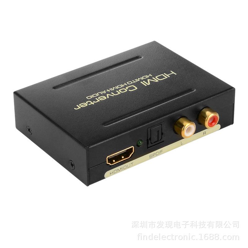 FX323 EU Plug HDMI-Compatible Audio Extractor Converter HD+ Audio ( SPDIF + RCA L/R Stereo ) for Fire Stick Xbox PS5 Support 3D HDCP2.2 18Gpbs