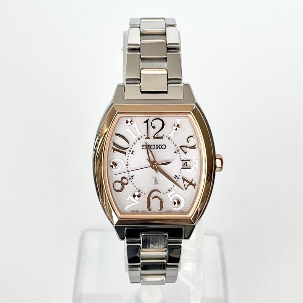 Polished Seiko Lukia Excellent Pink Silver Gold s2384 [Working Condition] Ladies' Watch, Radio-Controlled Solar, Condition, Dial