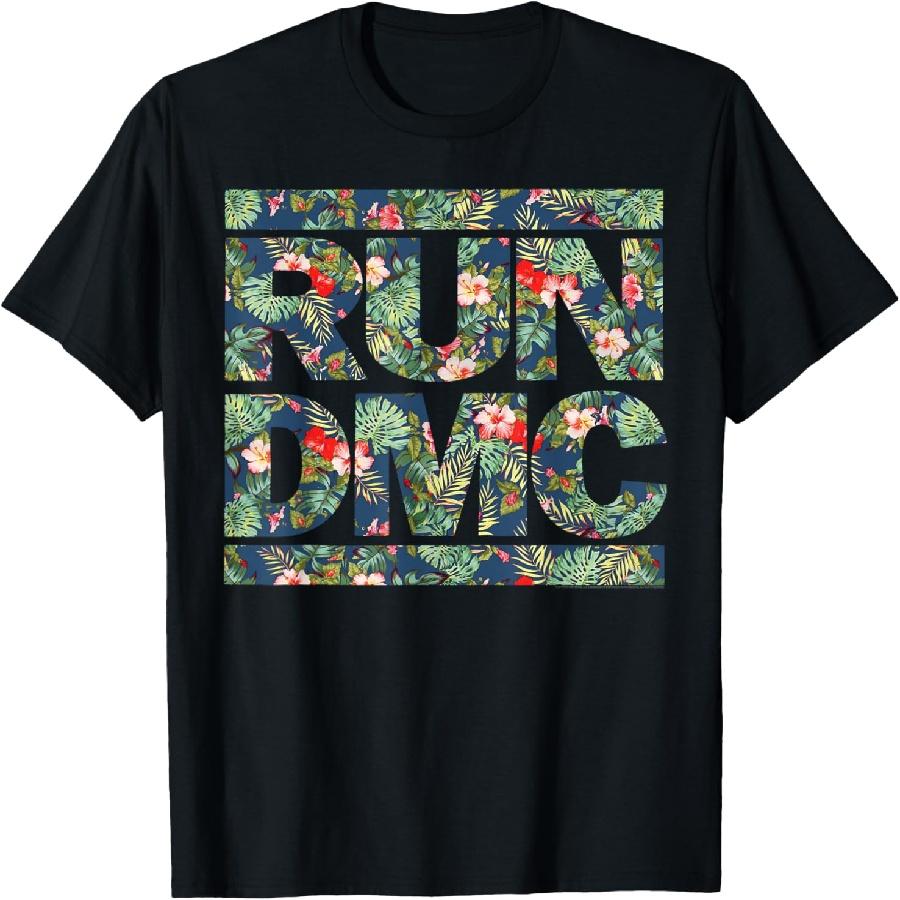 Run DMC Official Floral Blue Logo T-Shirt S чёрный
