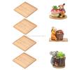 Flower Pot Trays Dish for Plant Vase Bamboo Tray Wooden Bottle Tray Bathroom Shampoo Shower Gel Organizer Jewelry Storage Tray