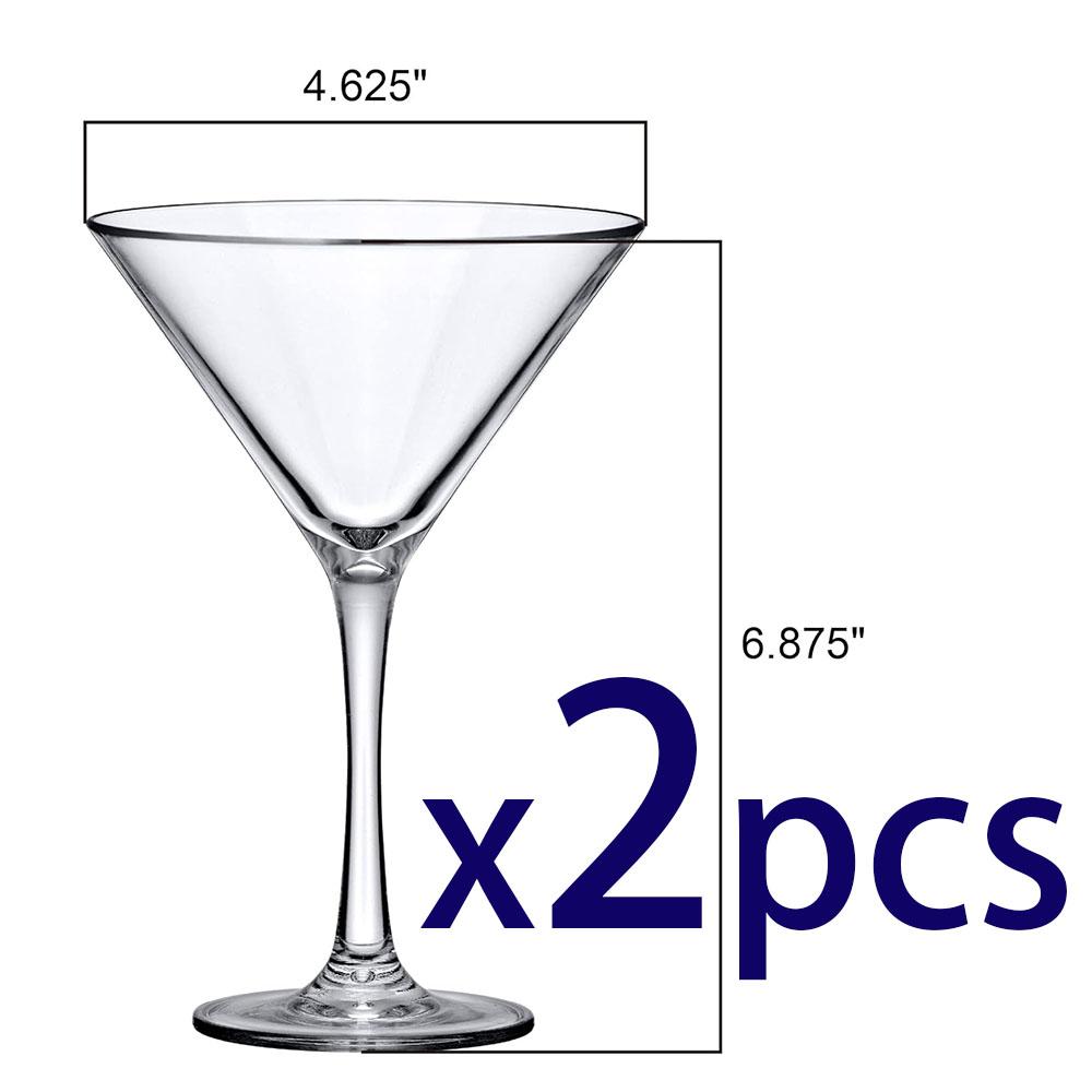 10-Ounce Plastic Martini Glasses,Plastic Cocktail Glasses,Reusable,Shatter-Proof, Perfect for Poolside,Outdoors,Camping