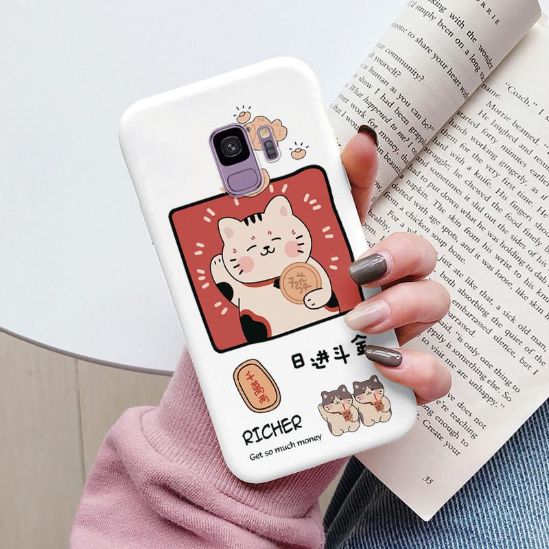 For Samsung Galaxy S9 S 9 Plus Cover Cute Cartoons Heart Cat Soft Silicone Shockproof Phone Case For Samsung S9 S9+ Funda Bumper