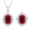 Jewelry Copper Bottom Gold-Plated Simulation Red Corundum Retro Set Female Main Stone 10 * 14