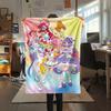 Pretty Cure Main Characters pattern Flannel Blanket, High quality Comfortable for All Seasons, Home Decor, Warmth and Comfort, Perfect for Gifts.