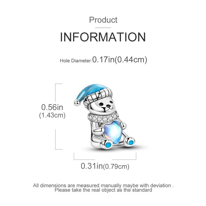 Pendant Charm Bead Copper Cute Stars Bear Pendant Fit Original Bracelet For Jewelry Making Valentine'S Day Gift