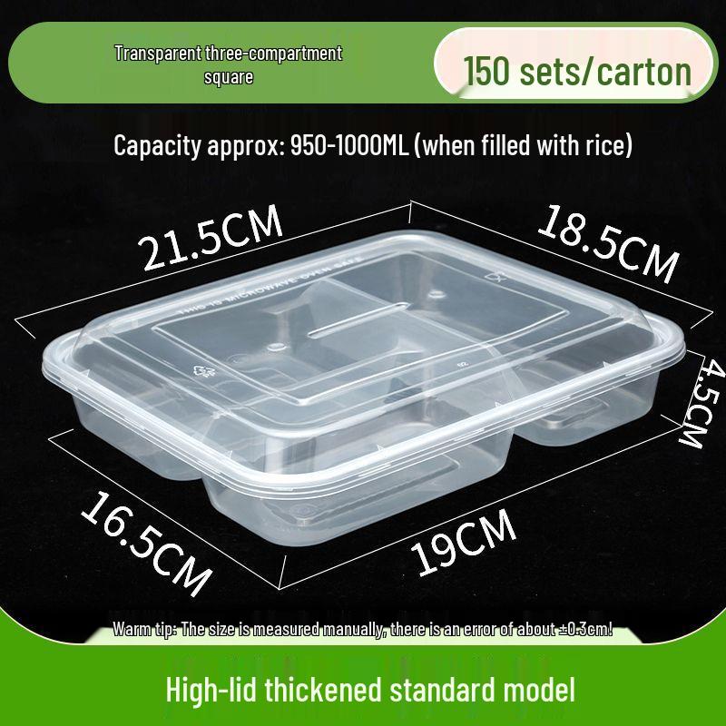 Thickened Disposable Bento Box with Five Compartments