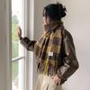 Autumn and Winter New Christmas Red Plaid Scarf Imitation Cashmere Thickened Atmosphere Fashion Shawl Student Gift Scarf