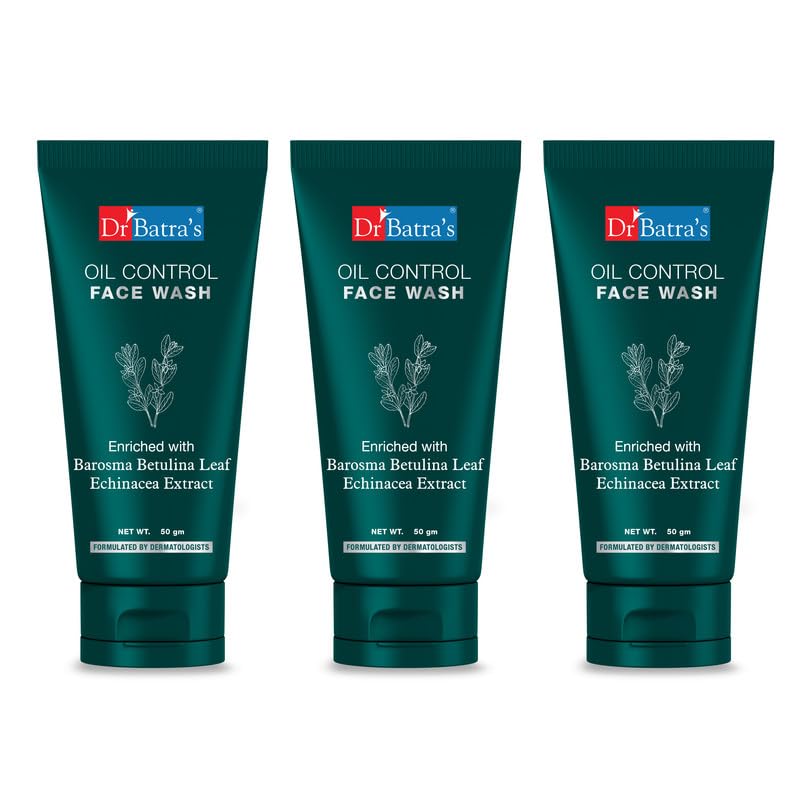 

Dr Batra s Oil Control Face Wash Soap Free Lightweight Cleanser For Oily Skin Gentle Daily Use 50 g Pack Of 3