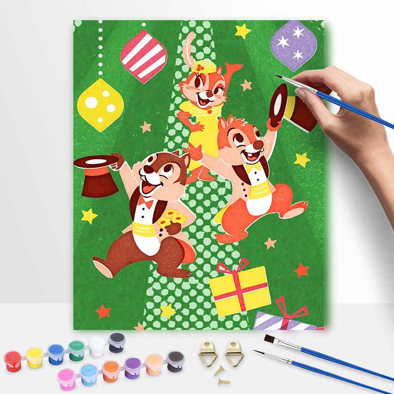 Disney Chip N Dale Oil Painting Kit Digital Painting Art Handmade Diy Home Room Decorations