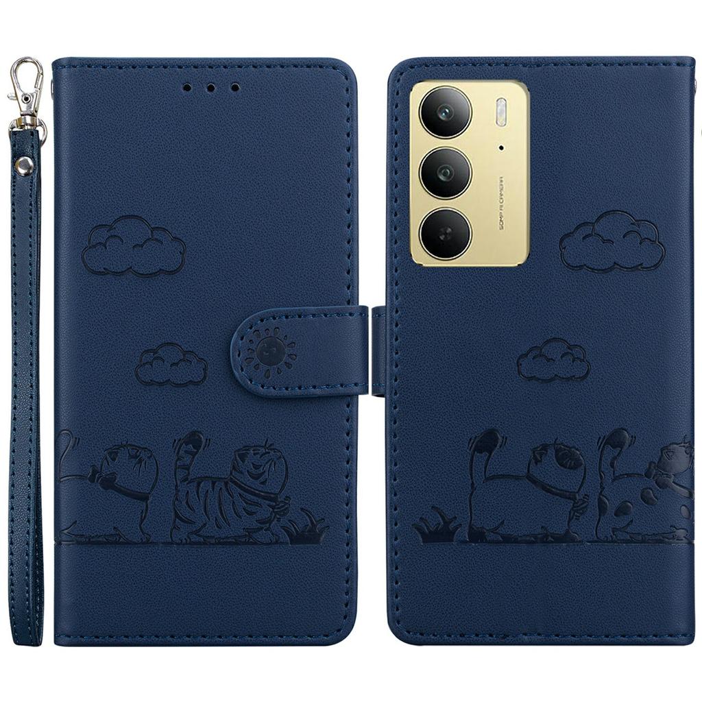 For Realme C75 4G Case RFID Blocking Kitten Pattern TPU+PU Leather Phone Cover