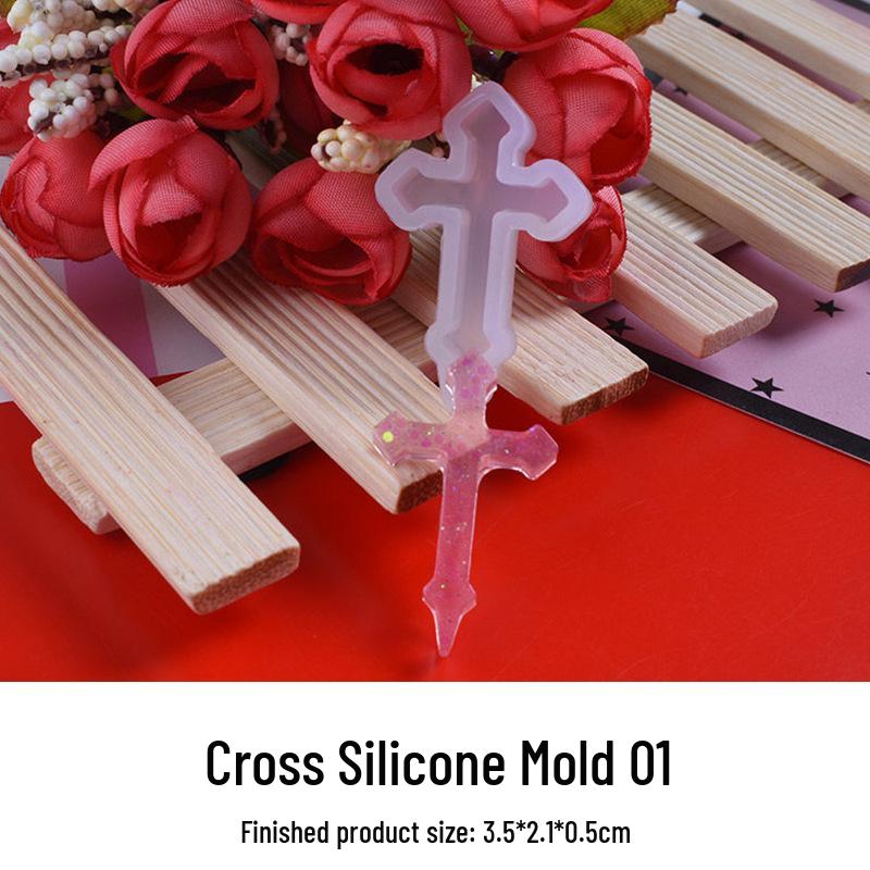 DIY Crystal Epoxy Cross Star Pendant Mold for Handmade Charms