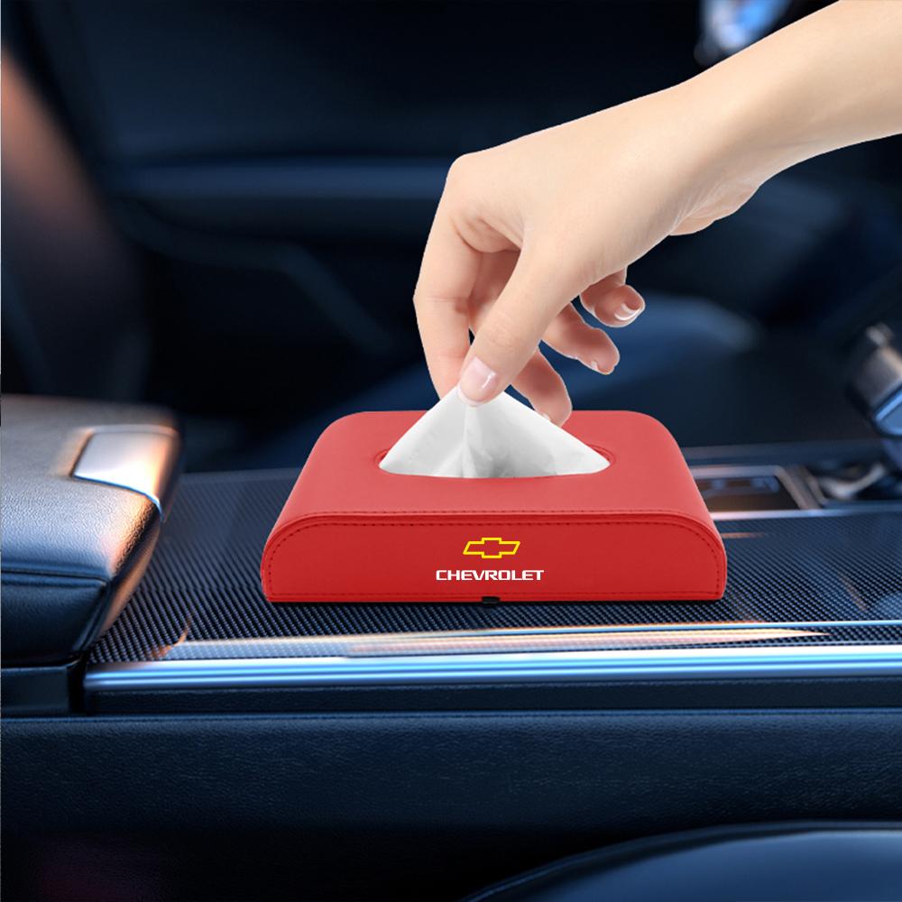 New 3D Leather Tissue Box Drawer Desktop Kitchen Napkin Storage Boxes For Chevrolet Captiva Suburban Camaro Cruze Spark Malibu