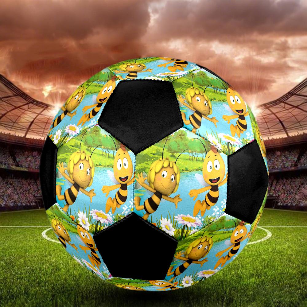 Bees and Maya Indoor Soccer Ball Colorful Machine Stitched PVC Size 5 Team Training Competition Ready Durable High-Bounce Cool Sports Gift