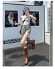 Women's High-Waisted A-Line Denim Shorts - Spring/Summer Elastic Style for Outerwear, Super Short and Trendy