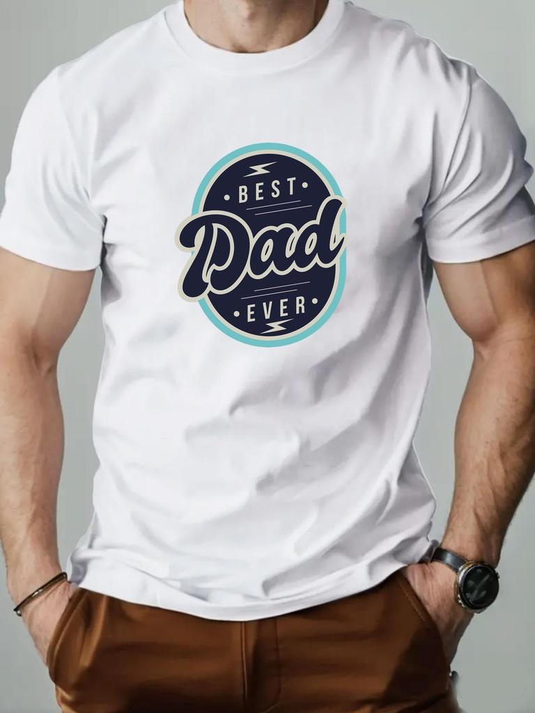 Mens cotton Tshirt BEST DAD EVER summer round neck shortsleeved graphic breathable fashion casual Tshirt