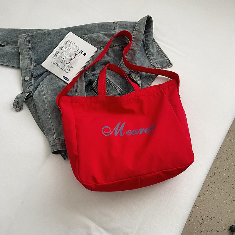 

Personality, beauty, fashion, large-capacity shoulder bag, female student 2024 new casual literary handbag, tote bag червоний
