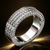 Luxury Inlaid White CZ Women's Ring Trendy Silvery Color Geometry Daily Wear Party Jewelry Anniversary Gift