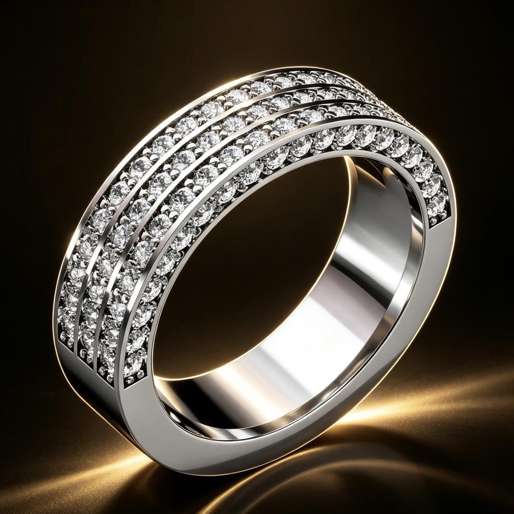 Luxury Inlaid White CZ Women's Ring Trendy Silvery Color Geometry Daily Wear Party Jewelry Anniversary Gift