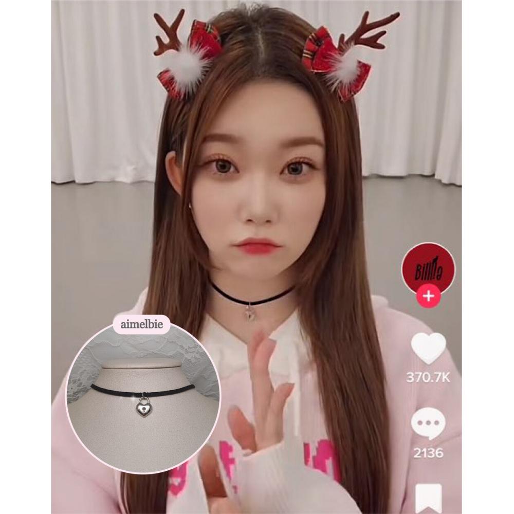 

[Aimelbie] Серебряное колье с замком в форме сердца