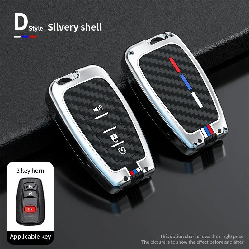 Zinc Alloy Smart Car Key Cover Car Key Case For Toyota CHR C-HR Prado WJSH7 Camry Avalon Prius Corolla RAV4 Avalon Car Accessories