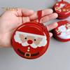 Children's Coin Purse Round Christmas Coin Pouch with Cartoon Pattern Zipper Closure Coin Case with Lanyard for Kids Coins Cash Keys Candies