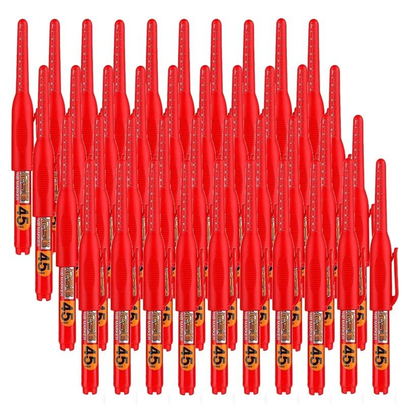 45mm Waterproof Deep Hole Marker Pens Long Nib Head Carpenter Pen Black/Blue/white Ink for Multi-Purpose Woodworking Hand Tools
