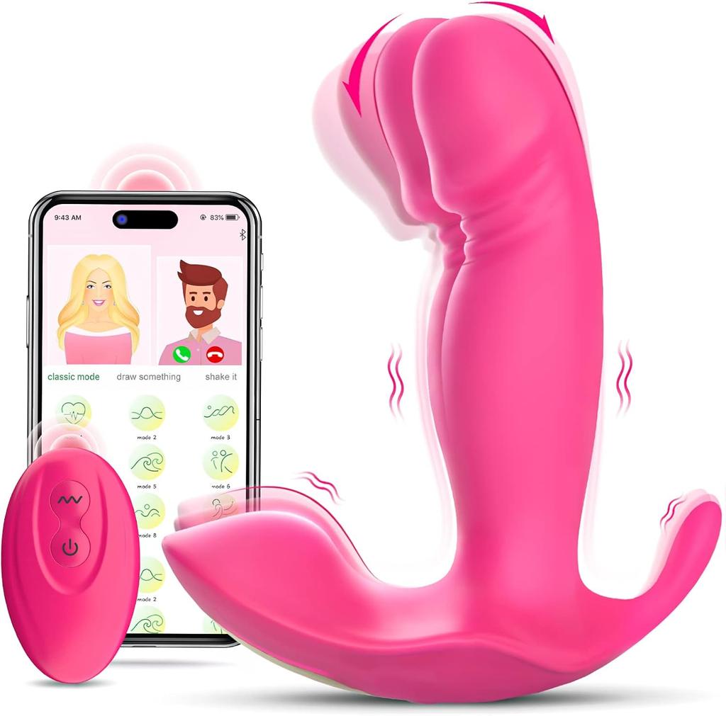 Wearable G Spot Dildo Vibrators Adult Sex Toys for Women or Men, App Remote Control Panty Mini Vibrator with 10 Quickly Wiggling And Vibrating Modes