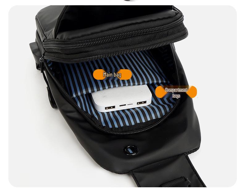 New Men's Crossbody Chest Bag: Casual, Large-Capacity, Water-Repellent, Korean-Style Motorcycle Backpack