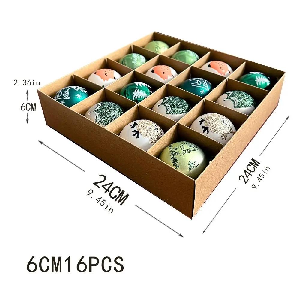 16/45PCS Fashion Plastic Christmas Ball Set Electroplated 3-6cm Xmas Ornament Ball Hanging Reindeer Christmas Tree Balls Home