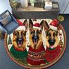 German Shepherds Round Area Rug,Carpet Rug for Living Room Bedroom Sofa Playroom Decor,Non-slip Floor Mat