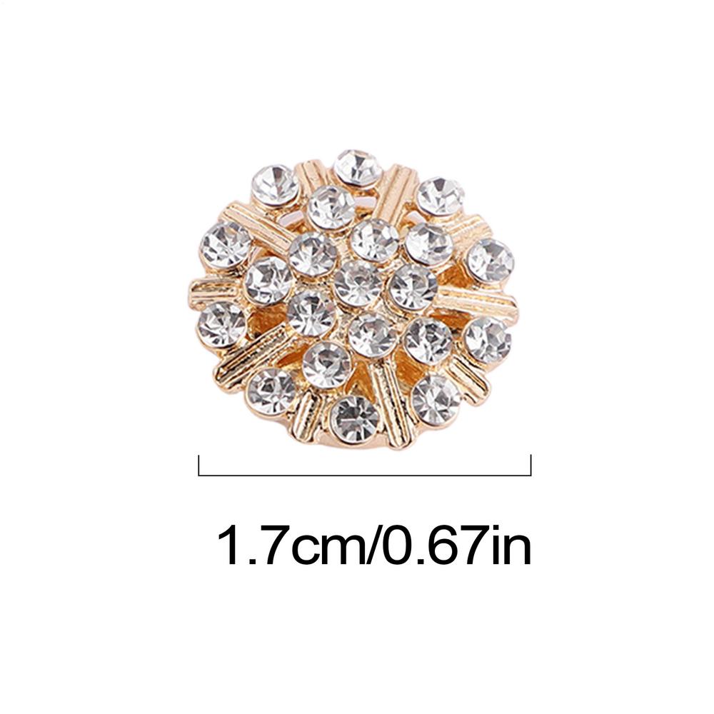 6pcs Rhinestone Button Covers Cufflinks Women Shirt Button Fashion Luxulry Crystal Alloy Copper Shirt Button Clips Buttons