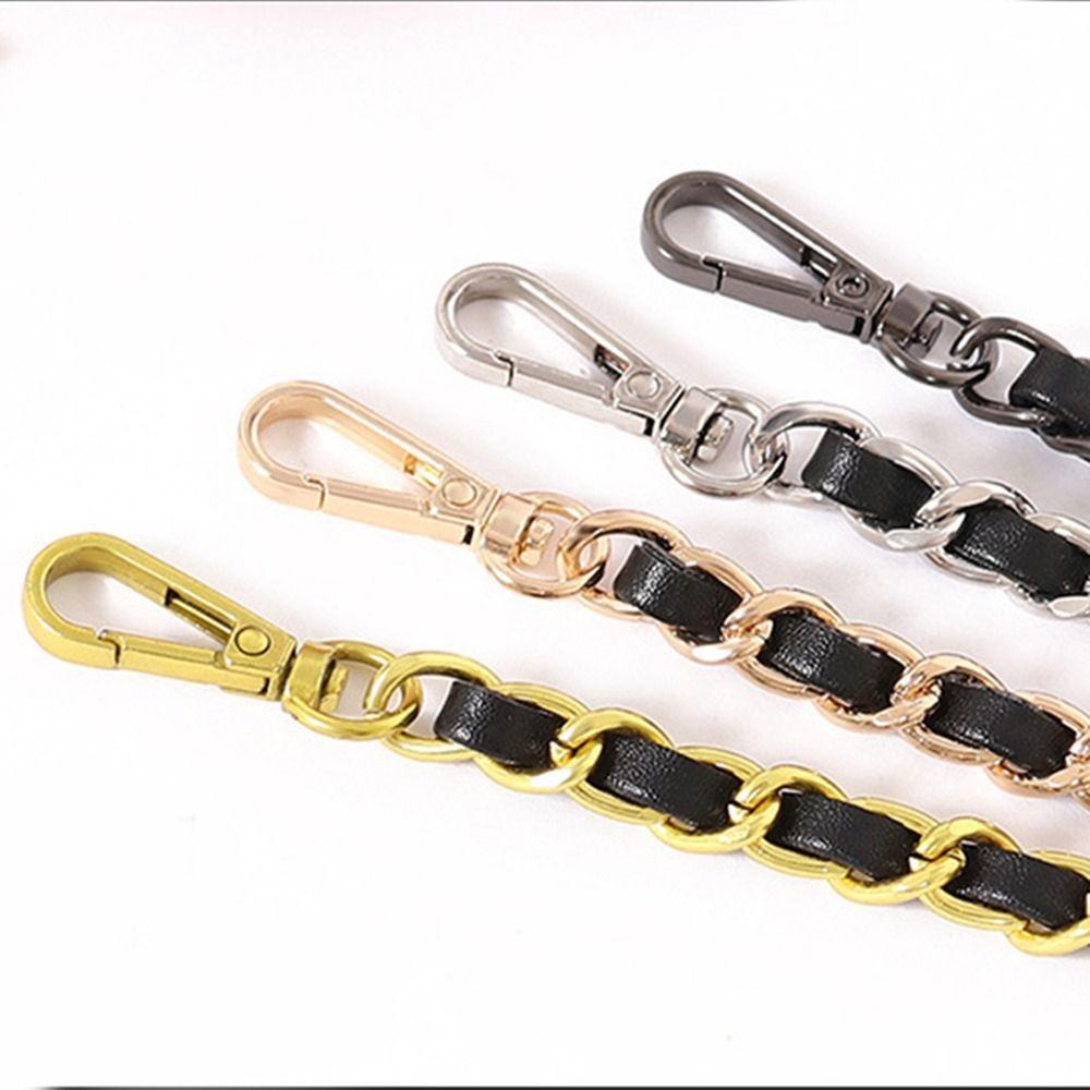 Straps Replacement PU Leather Shoulder Bag Strap Bag Chain Metal Braided Chain Bag Accessories