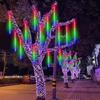 Colorful Meteor Shower LED Solar String Lights: Flashing, Flowing, Waterproof Outdoor Decoration