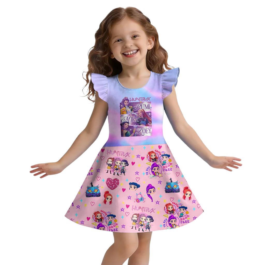 Children's Sleeveless U-neck Summer A-line Floral Casual Holiday Dress