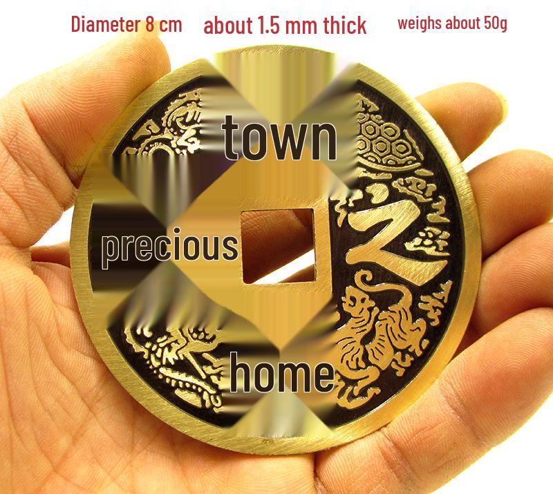 Фэн-шуй Большой Медный Монетный Орнамент для Домашнего Декора